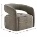 Arlington Taupe Upholstered Swivel Barrel Chair