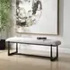 Midas White and Bronze Upholstered Long Accent Bench