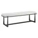 Midas White and Bronze Upholstered Long Accent Bench