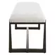 Midas White and Bronze Upholstered Long Accent Bench