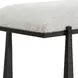 Midas White and Bronze Upholstered Long Accent Bench