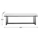 Midas White and Bronze Upholstered Long Accent Bench