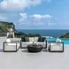 Carlisle Oyster White and Java Black Upholstered Outdoor Lounge Chair