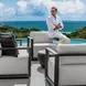 Carlisle Oyster White and Java Black Upholstered Outdoor Lounge Chair