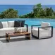 Carlisle Oyster White and Java Black Upholstered Outdoor Lounge Chair