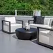Carlisle Oyster White and Java Black Upholstered Outdoor Lounge Chair