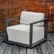 Carlisle Oyster White and Java Black Upholstered Outdoor Lounge Chair