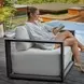 Carlisle Oyster White and Java Black Upholstered Outdoor Lounge Chair