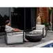 Carlisle Oyster White and Java Black Upholstered Outdoor Lounge Chair