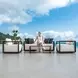 Carlisle Oyster White and Java Black Upholstered Outdoor Lounge Chair