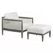 Grafton Oyster White Upholstered Outdoor Rectangular Ottoman