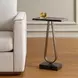 Langston Solid Black and Dark Bronze Rectangular Marble Top Accent Table