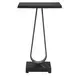 Langston Solid Black and Dark Bronze Rectangular Marble Top Accent Table