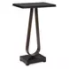 Langston Solid Black and Dark Bronze Rectangular Marble Top Accent Table