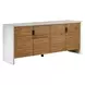 Grafton White and Brown 4 Door Accent Cabinet