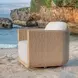 Riverton Oyster White Upholstered Outdoor Swivel Lounge Chair