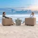 Riverton Oyster White Upholstered Outdoor Swivel Lounge Chair
