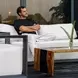 Carlisle Oyster White and Java Black Outdoor Living Room Set