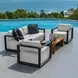 Carlisle Oyster White and Java Black Outdoor Living Room Set