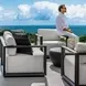 Carlisle Oyster White and Java Black Outdoor Living Room Set