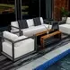 Carlisle Oyster White and Java Black Outdoor Living Room Set
