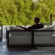 Carlisle Oyster White and Java Black Outdoor Living Room Set