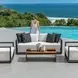 Carlisle Oyster White and Java Black Outdoor Living Room Set