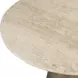 Midsummer Beige and Brass Outdoor 36" Round Travertine Top Bistro Table
