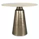 Midsummer Beige and Brass Outdoor 36" Round Travertine Top Bistro Table