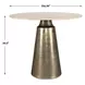 Midsummer Beige and Brass Outdoor 36" Round Travertine Top Bistro Table