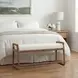 Alden Snow White Performance Fabric Upholstered Bed Bench