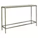 Monterey White and Antique Brass Rectangular Marble Top Console Table
