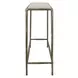 Monterey White and Antique Brass Rectangular Marble Top Console Table