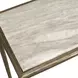 Monterey White and Antique Brass Rectangular Marble Top Console Table