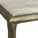 Monterey White and Antique Brass Rectangular Marble Top Console Table