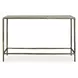 Monterey White and Antique Brass Rectangular Marble Top Console Table