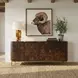 Monterey Brown and Brass 4 Door Accent Cabinet