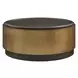 Oakley Antique Brass and Brown Round Coffee Table
