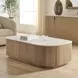 Riverton White and Warm Natural Rectangular Marble Top Coffee Table