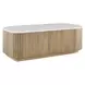 Riverton White and Warm Natural Rectangular Marble Top Coffee Table