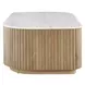 Riverton White and Warm Natural Rectangular Marble Top Coffee Table