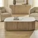 Riverton White and Warm Natural Rectangular Marble Top Coffee Table