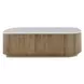 Riverton White and Warm Natural Rectangular Marble Top Coffee Table