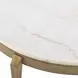 Tylan White and Warm Brass Round Marble Top Coffee Table