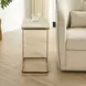 Tylan White and Warm Brass Rectangular Marble Top Accent Table