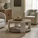 Alden Off White and Brown Round Coffee Table