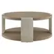 Alden Off White and Brown Round Coffee Table
