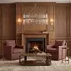 Oakley Canyon and Blush Upholstered Swivel Glider Accent Chair