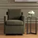 Oakley Kale Green Upholstered Swivel Glider Accent Chair