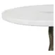 Prescott White and Antique Brass Round Marble Top Accent Table